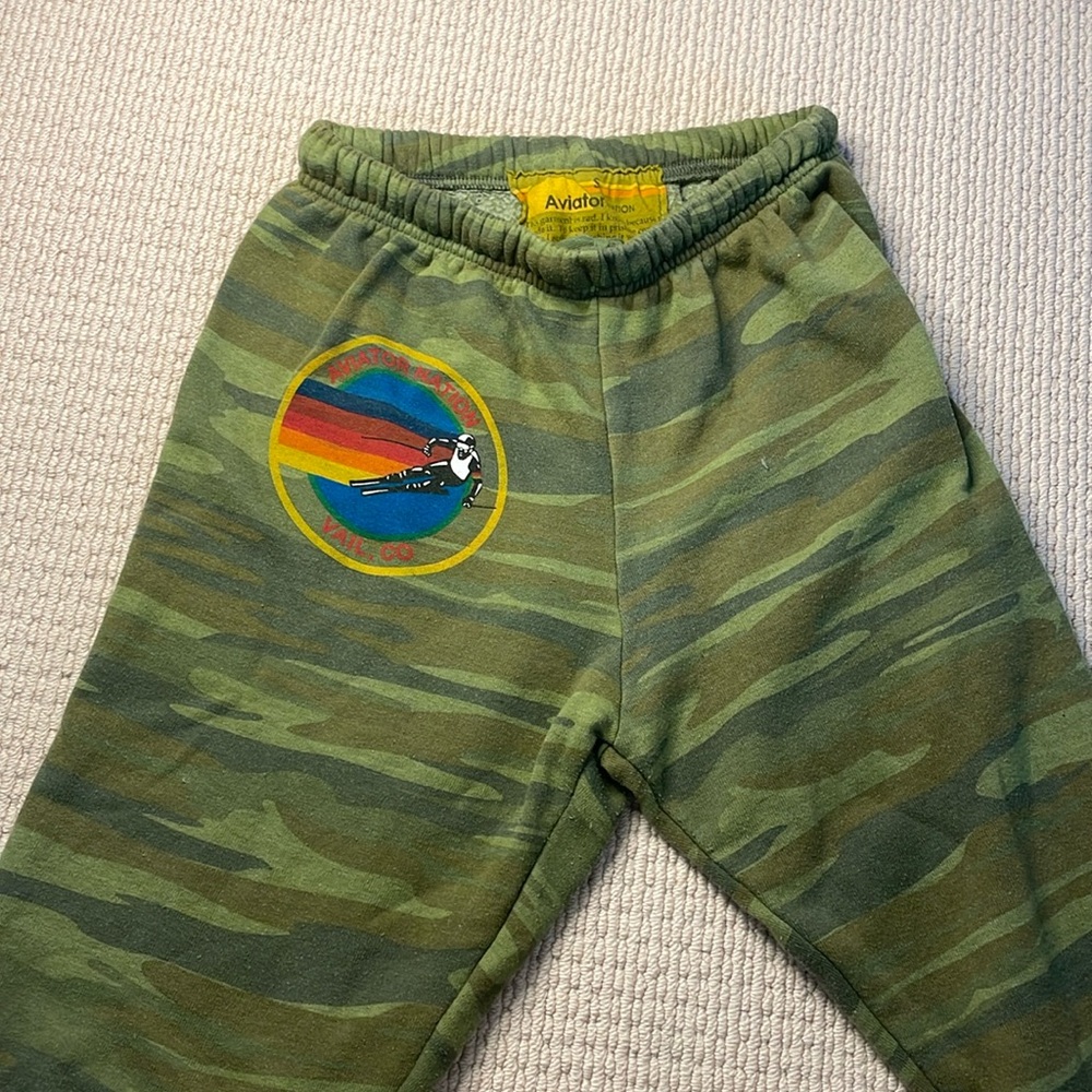 Size small camouflage aviator nation sweatpants.